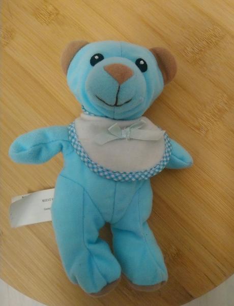 Plyšový modrý macko, podbradník, lil luvables 17cm, 