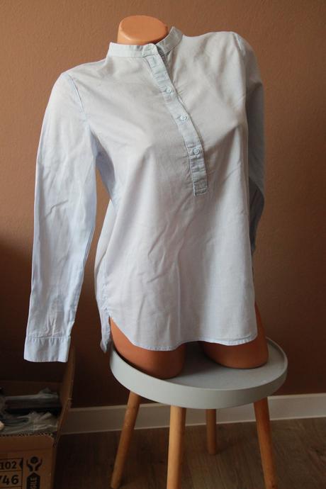 Bledo modrá bavlnená košeľa, h&m, xs, h&m,xs
