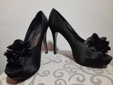 Čierne vysoké lodičky na platforme, graceland,40