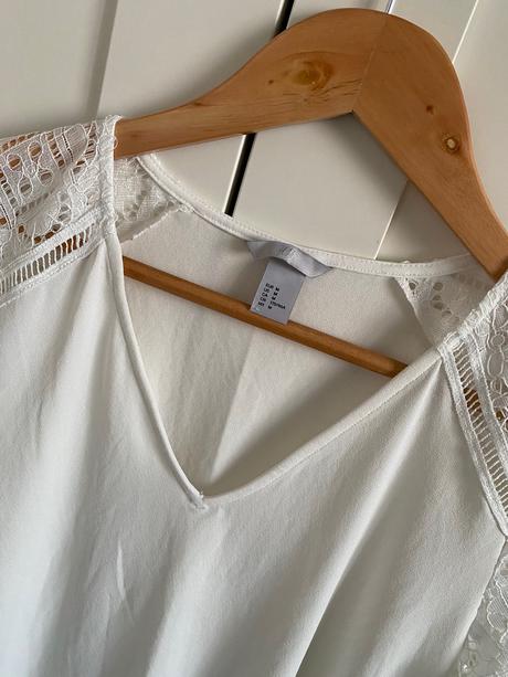 Elegantné tričko s krajkou, h&m,m