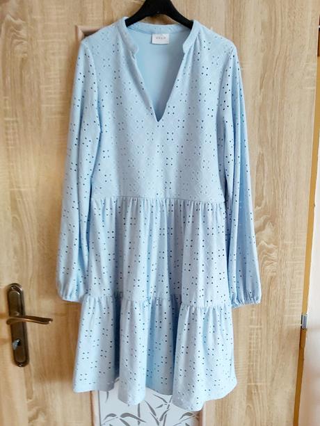 Bledomodré šaty od značky vila,veľ.xs, xs