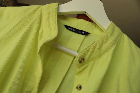 Citrónovo žltá menčestrová košeľa, house,l
