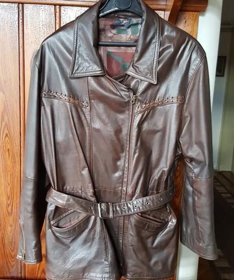 Dámska kožená bunda/krátky kabát na zips xxl, xxl