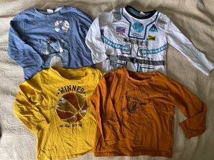 4x tricko s dlhým rukávom s aplikáciou, sinsay,110