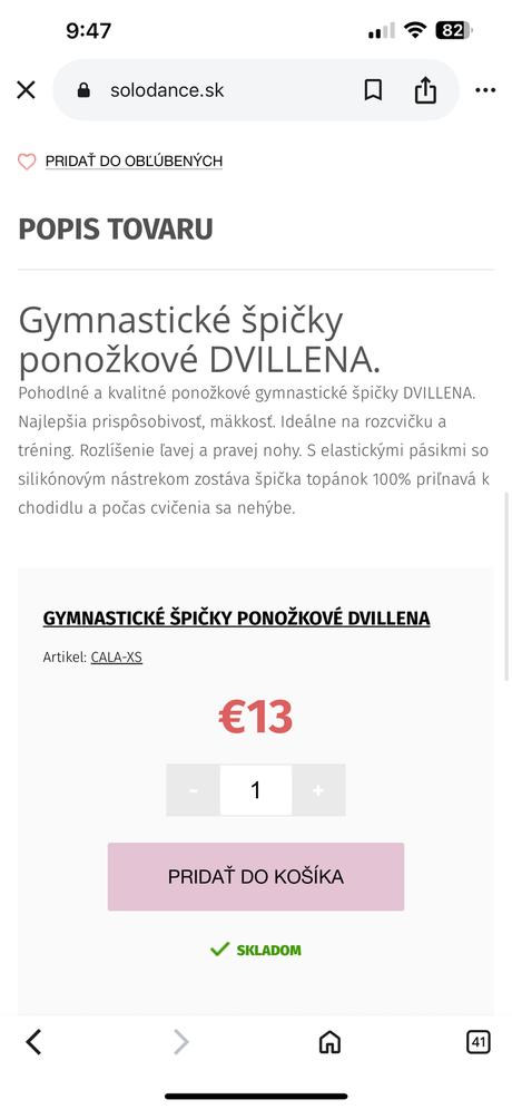 Gymnastické špičky dvillena vel.s, 32
