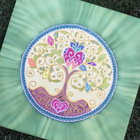 Strom života malované na hodvab, 