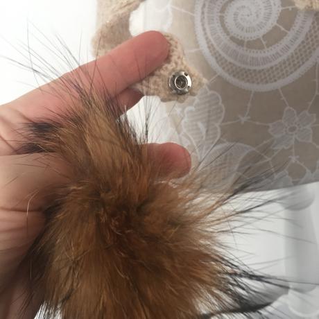 Set šal a čiapka s kožušinou, s