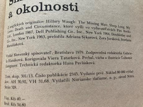 Nezvestný, skladačka, smrť a okolnosti-vyd.1979, 