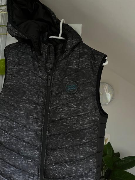 Panska vesta s kapucňou/ cierna vesta/ tmavosedá, tom tailor,s