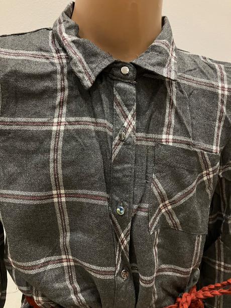 Dievčenské kárované košeľové šaty (122-128), 122 / 128