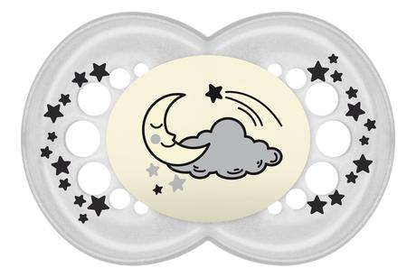 Mam silikónový cumlík nočný astro 1ks, 6m+, mam