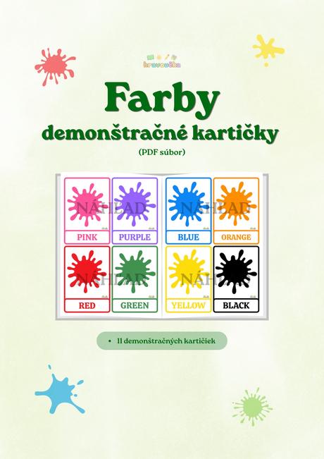 Farby - demonštračné kartičky v aj, 