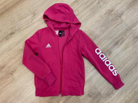 Adidas ružová dievčenská mikina - uk 9-10, adidas