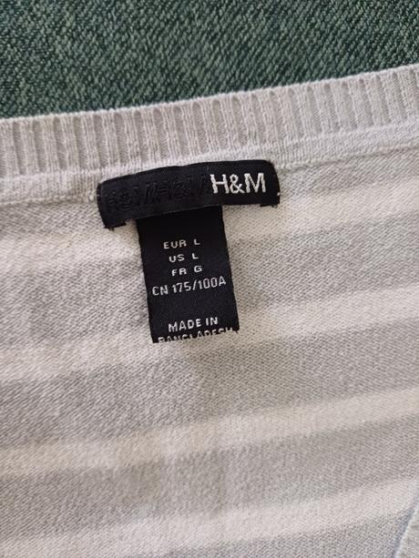 Pásikovaný sveter, h&m,l
