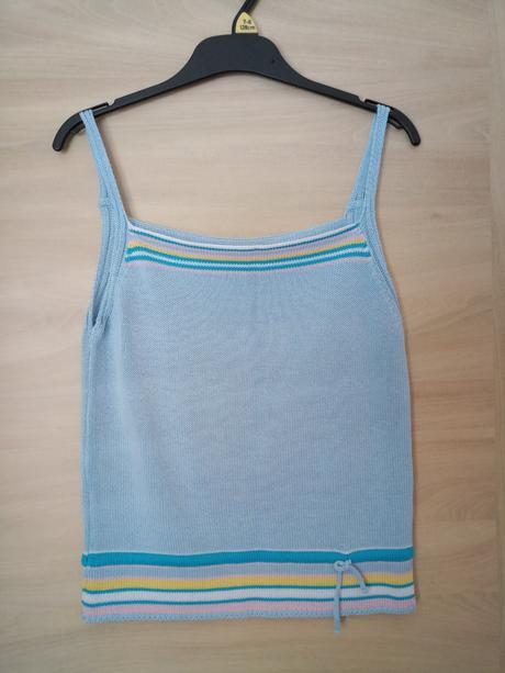 Tričko na ramienka pletené, s