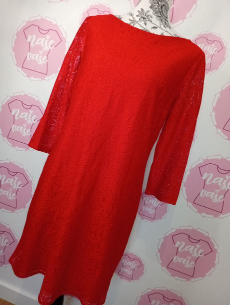 Čipkované červené šaty, wallis,42