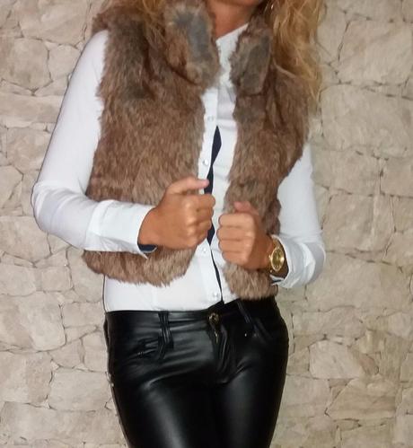 Krásna kožušinová vestička, xs