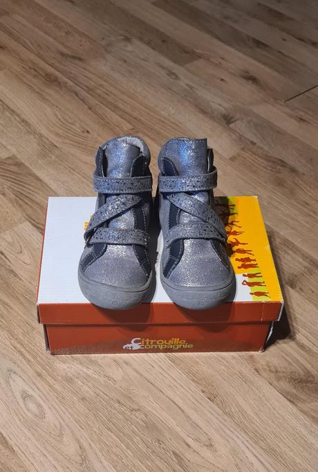 Strieborné kožené členkové topánky citruille et co, 27