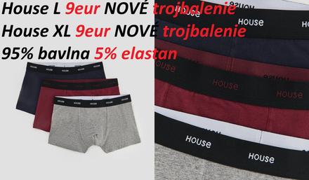 Trenky house 3-balenie viacfarebné, house,l / xl