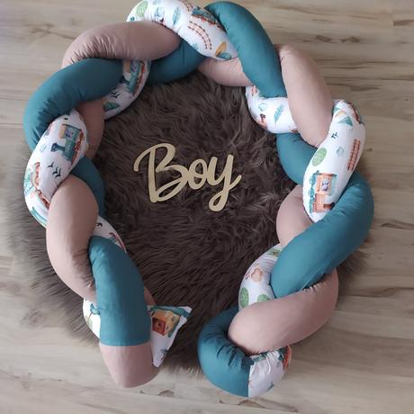 Vrkoč - pletený mantinel do postieľky, šírka (cm): 30,dĺžka (cm): 100