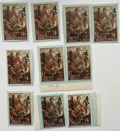 Poštové povojnové pretlače známky maďarsko c.5, 