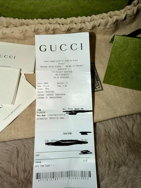 Gucci original komplet balenie s fakturou ladvinka, gucci