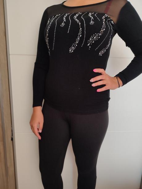 Tricko elastické z kamienkami, s