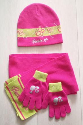 Čiapka + šál + rukavice barbie, barbie,128