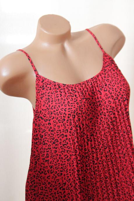 Červený plisovaný top h&m, s, h&m,s