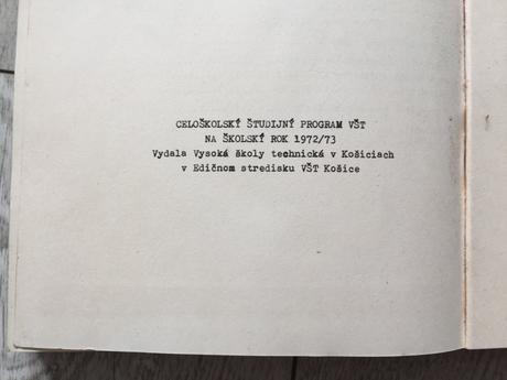 Brožura študijny program 1972-1973,