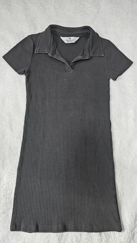 Čierne úpletu šaty s límčekom, h&m,134