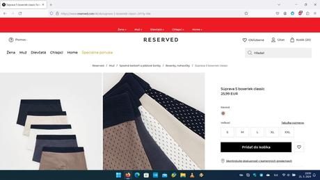 Trenky reserved 5-balenie viacfarebné 4, reserved,l