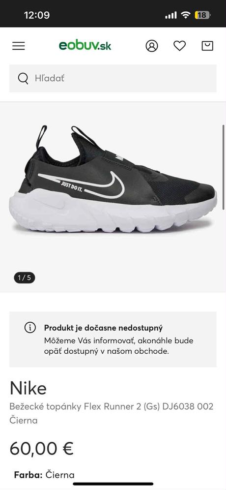 Ľahučké ohybné nike flex runner, nike,36