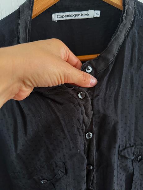 Čierna hodvábna košeľa copenhagen luxe xl, xl