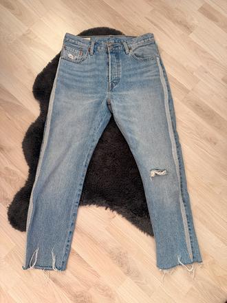 Levis 501 modre jeans rifle s kamienkami, levis,s