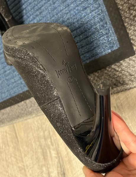 Čierne trblietavé lodičky, 37