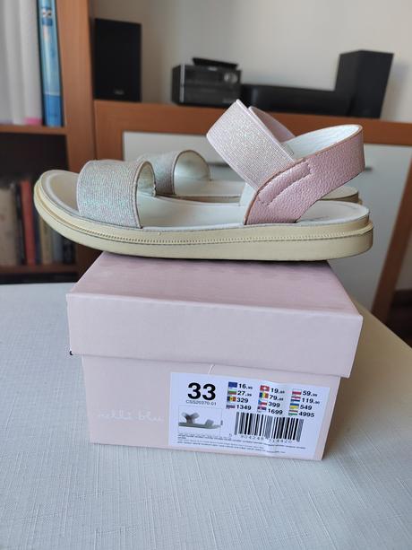 Sandále nelli blu - ružovo-strieborné v.33, nelli blu,33