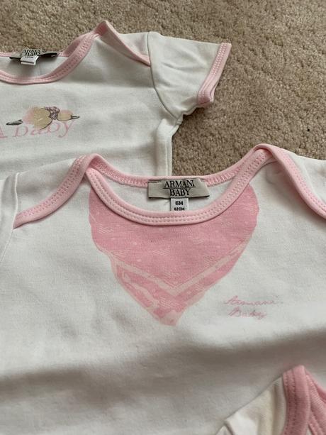 3kusy body s krátkym rukávom armani baby, 62 (6m), armani,62