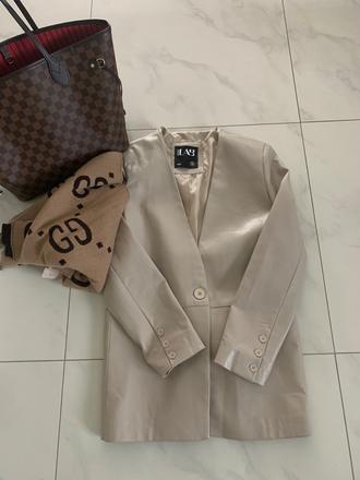 Oversize koženkové sako, s