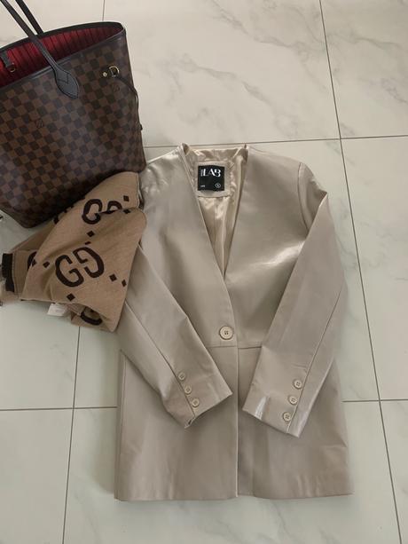 Oversize koženkové sako, s