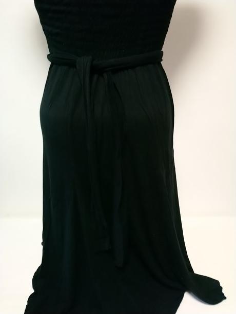 Dámske elastické čierne šaty, flame, s