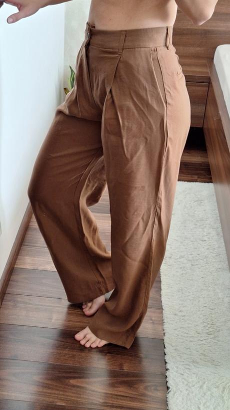 Zara hnedé široké nohavice vel.xs, zara,xs