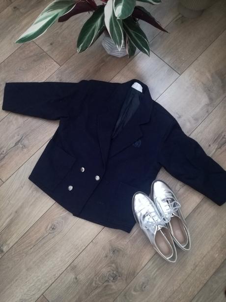 Tmavomodre vintage sako, s