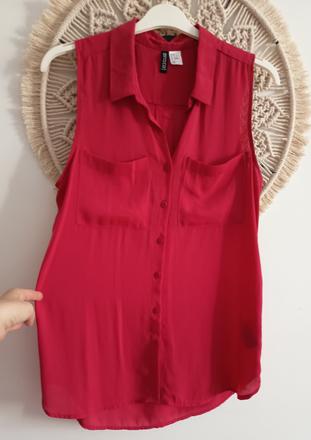 Bordová blúzka bez rukávov, h&m,m