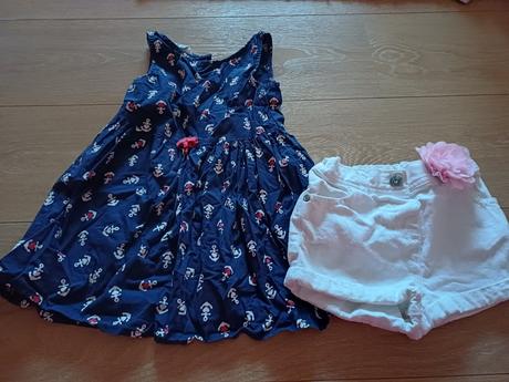 Šaty 92 a kraťasy, h&m,86