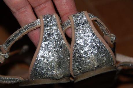 Strieborné sandálky, next,31