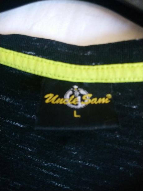 Pánske čierne tričko s nápisom, uncle sam, l, l