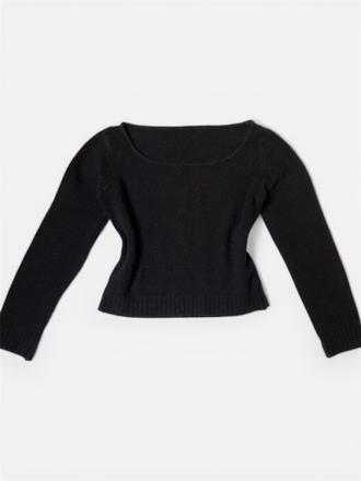 Dámsky čierny svetrík, s