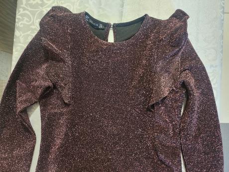 Dievčenské lesklé body s volánikmi, terranova,134