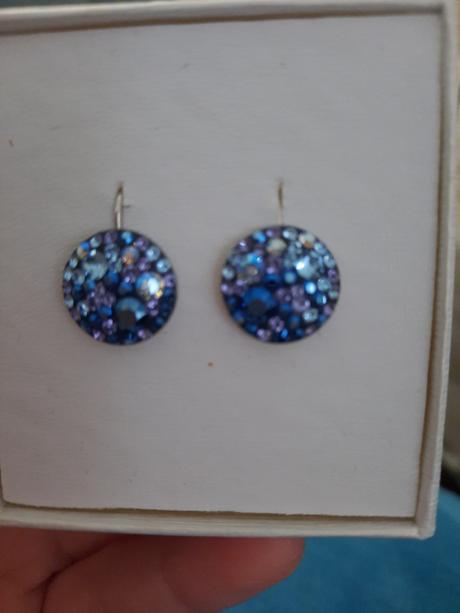 Náušnice swarovski modre, swarovski